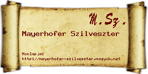 Mayerhofer Szilveszter névjegykártya