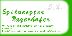 szilveszter mayerhofer business card